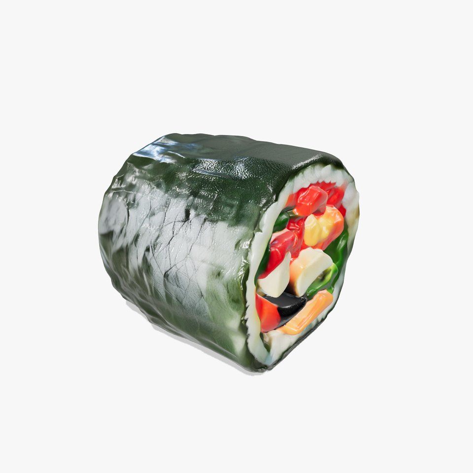 Korean Gimbap Roll Textured 3D Model Pack